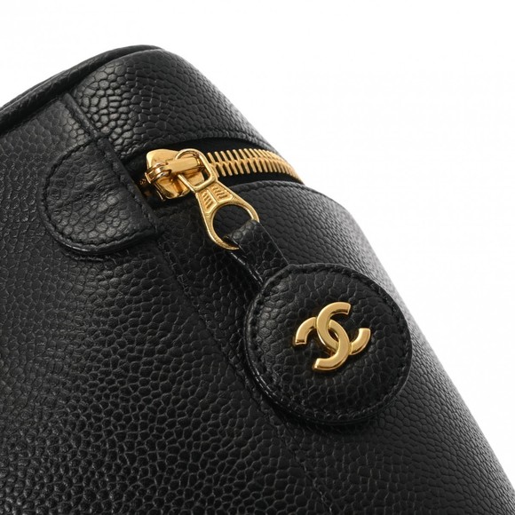 CHANEL Vanity Black Caviar Skin Handbag Bag Back - Picture 9 of 15
